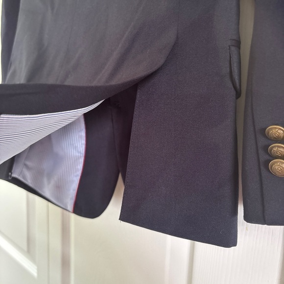 Tommy Hilfiger Boys Sz 12 Navy With Bronzes Buttons  Blazer Suit Jacket - Picture 7 of 9